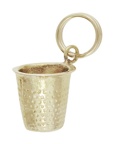 Thimble Charm Pendant in 14 Karat Yellow Gold
