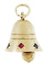 Movable Ringing Bell Pendant with Ruby and Sapphire Gemstones in 14 Karat Yellow Gold