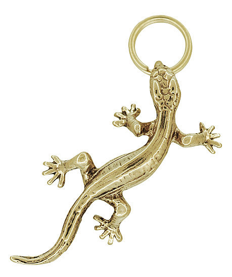 Gecko Lizard Charm in Yellow Gold - C758