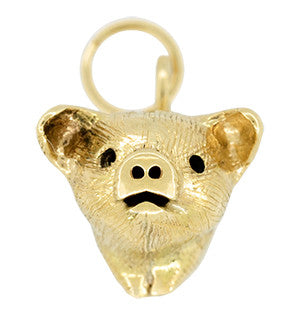 Piggy Bank Charm in 14 Karat Gold - Item: C764 - Image: 2