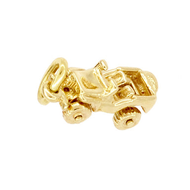 1950's Vintage Movable Jeep Charm Pendant in 14 Karat Yellow Gold - alternate view