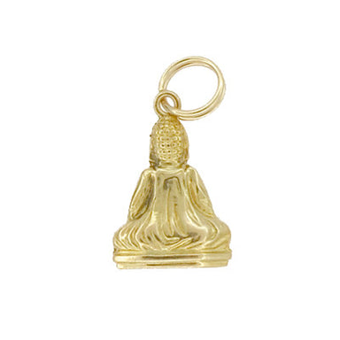 Vintage Buddha Charm Pendant in Yellow 14 Karat Yellow Gold - alternate view