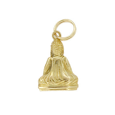 Vintage Buddha Charm Pendant in Yellow 14 Karat Yellow Gold - Item: C771 - Image: 2
