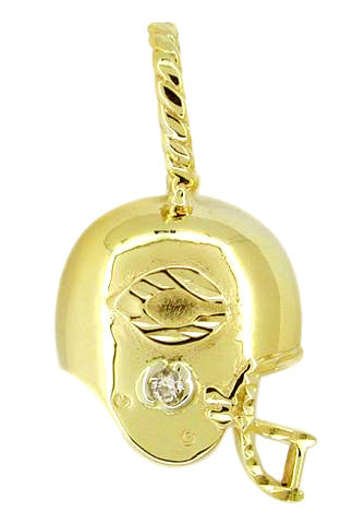Chicago Bears Helmet Charm set with Diamond in 14 Karat Gold — Antique Jewelry Mall Chicago Bears Helmet Charm set with Diamond in 14 Karat Gold — Antique Jewelry Mall