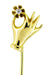 Victorian Hand Holding a Diamond Stickpin for Lapel in 14K Yellow Gold