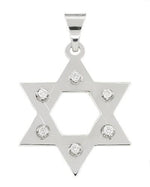 Six Diamond Star of David Pendant in 14 Karat White Gold