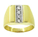 Diamond Straightline Vintage Ring in 18 Karat White and Yellow Gold