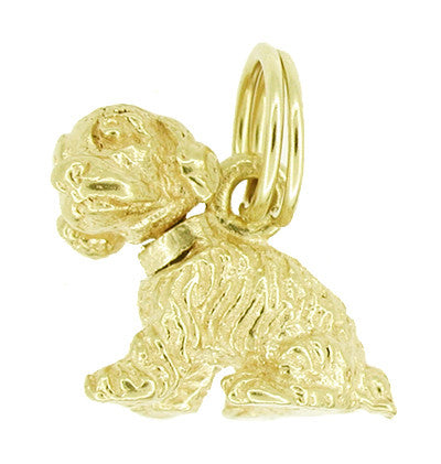 Dog Charm with Movable Head in 14 Karat Gold