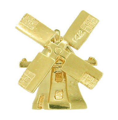 Dutch Windmill Movable Charm in 14 Karat Gold