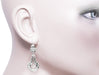 Victorian Double Dangle Drop Diamond Earrings in 14 Karat White Gold