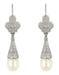 Victorian Pearl Drop Earrings in 14 Karat White Gold