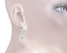 Art Deco Filigree Sapphire Dangling Earrings in 14 Karat White Gold