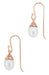 Art Deco Pearl Drop 14 Karat Rose Gold Earrings