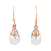 Art Deco Pearl Drop 14 Karat Rose Gold Earrings