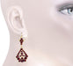 Victorian Bohemian Garnet Leaf Drop Earrings in 14 Karat Yellow Gold and Sterling Silver Vermeil