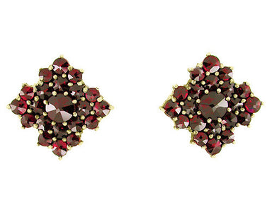 Victorian Bohemian Garnet Galaxy Square Stud Earrings in 14 Karat Yellow  Gold and Sterling Silver Vermeil — Antique Jewelry Mall