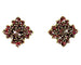 Victorian Bohemian Garnet Galaxy Square Stud Earrings in 14 Karat Yellow Gold and Sterling Silver Vermeil