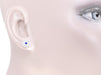 Art Deco Blue Sapphire Stud Earrings in 18 Karat White Gold
