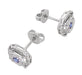 Art Deco Sapphire Stud Earrings in Platinum