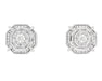 Art Deco Diamond Stud Earrings in 18 Karat White Gold