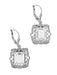 Art Deco Filigree White Topaz Drop Earrings in Sterling Silver