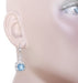 Art Deco Filigree Cushion Cut Sky Blue Topaz Drop Earrings in Sterling Silver