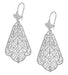 Edwardian Scalloped Leaf Dangling Sterling Silver Filigree Earrings