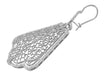 Edwardian Scalloped Leaf Dangling Sterling Silver Filigree Earrings