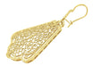 Scalloped Leaf Dangling Sterling Silver Filigree Edwardian Earrings with Yellow Gold Vermeil