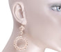 Art Deco Circle of Love Drop Dangle Filigree Earrings - Rose Gold Vermeil Over Sterling Silver