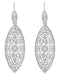 Sterling Silver Art Deco Dangling Leaf Filigree Diamond Earrings