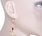 Art Deco Geometric Rhodolite Garnet Dangling Rose Gold Vermeil Filigree Earrings in Sterling Silver