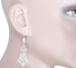 Geometric Diamond Dangling Sterling Silver Filigree Art Deco Earrings