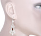 Sterling Silver Art Deco Geometric Almandite Garnet Dangling Filigree Earrings