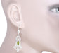 Art Deco Sterling Silver Geometric Dangling Filigree Peridot Earrings