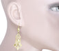Art Deco Geometric Diamond Dangling Filigree Earrings in Sterling Silver with Yellow Gold Vermeil