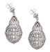 Art Deco Diamond Filigree Teardrop Earrings in Sterling Silver