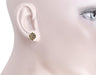 Czech Bohemian Garnet Victorian Stud Earrings in 14K Yellow Gold and Sterling Silver Vermeil