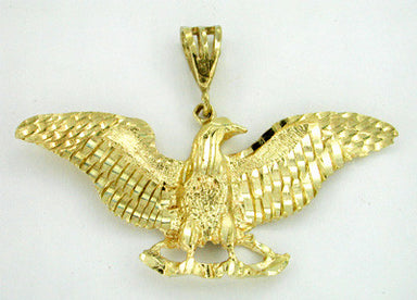 Eagle Diamond Cut Pendant in 14 Karat Gold