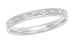 Edwardian Vintage Design Engraved Flowers Womens Wedding Ring in 18K White Gold