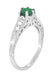 Art Deco Emerald and Diamond Filigree Engagement Ring in Platinum