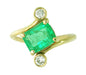Emerald and Diamond Ring in 14 Karat Gold