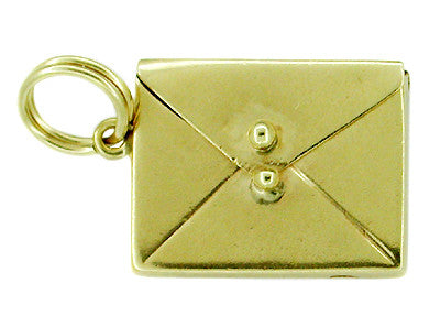 Envelope and Love Letter Movable Charm in 14 Karat Gold - Item: C139 - Image: 2