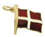 Enameled Denmark Flag Charm in 14 Karat Gold