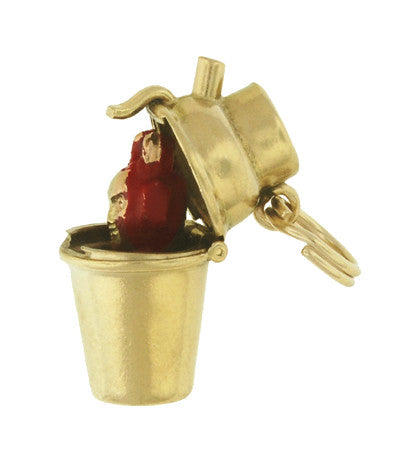 Enameled Movable Cocktail Shaker with Jack in the Box Devil Charm in 14 Karat Gold - Item: C188 - Image: 3