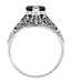 Edwardian Filigree Almandine Garnet Ring in Sterling Silver | 1.40 Carats