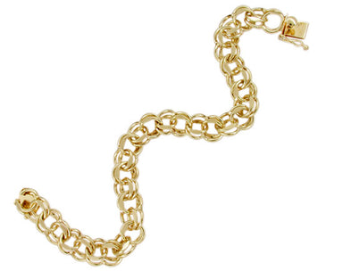 Heavy Vintage Charm Bracelet in 14 Karat Gold