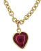 Vintage Almandine Garnet Dangling Heart Charm Bracelet in 14 Karat Gold