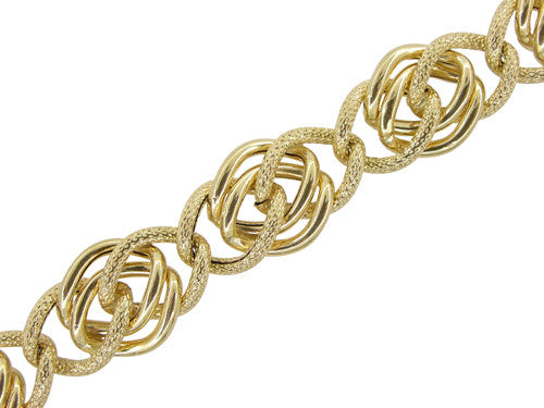 Vintage Multi Link Charm Bracelet in 18 Karat Gold