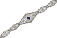 Art Deco Filigree Sapphire Bracelet in 14 Karat White Gold